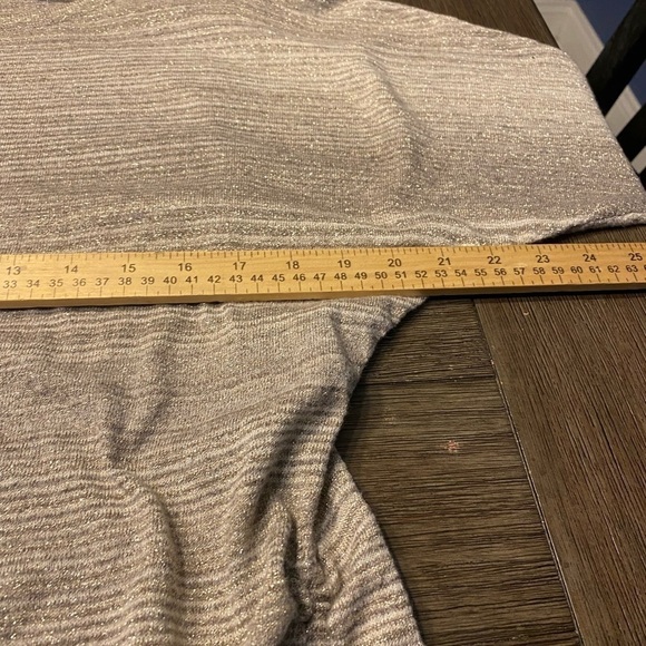 Express Sz Med Light Weight Sweater Gray Tie Scrunch Side 3/4 Sleeve Metallic. - Picture 9 of 10